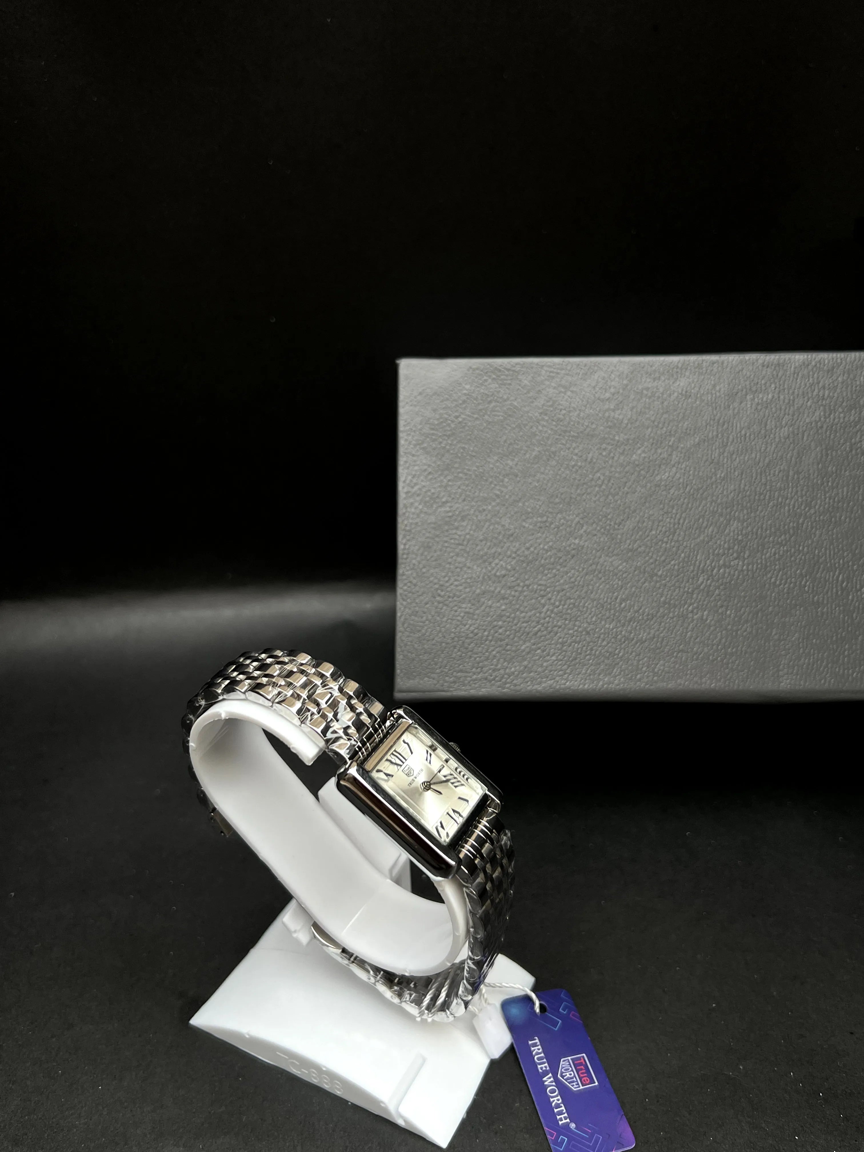 True Worthy  Classic Square Series Silver-tone dial