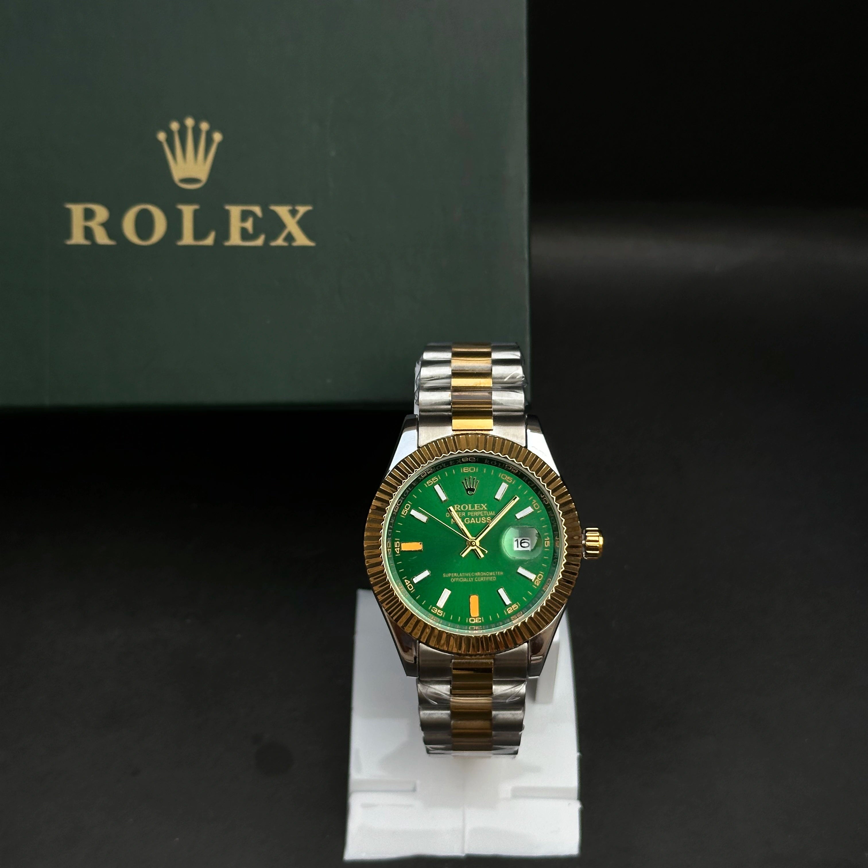Rolex Milgauss Green Dial Two-Tone Oyster Perpetual