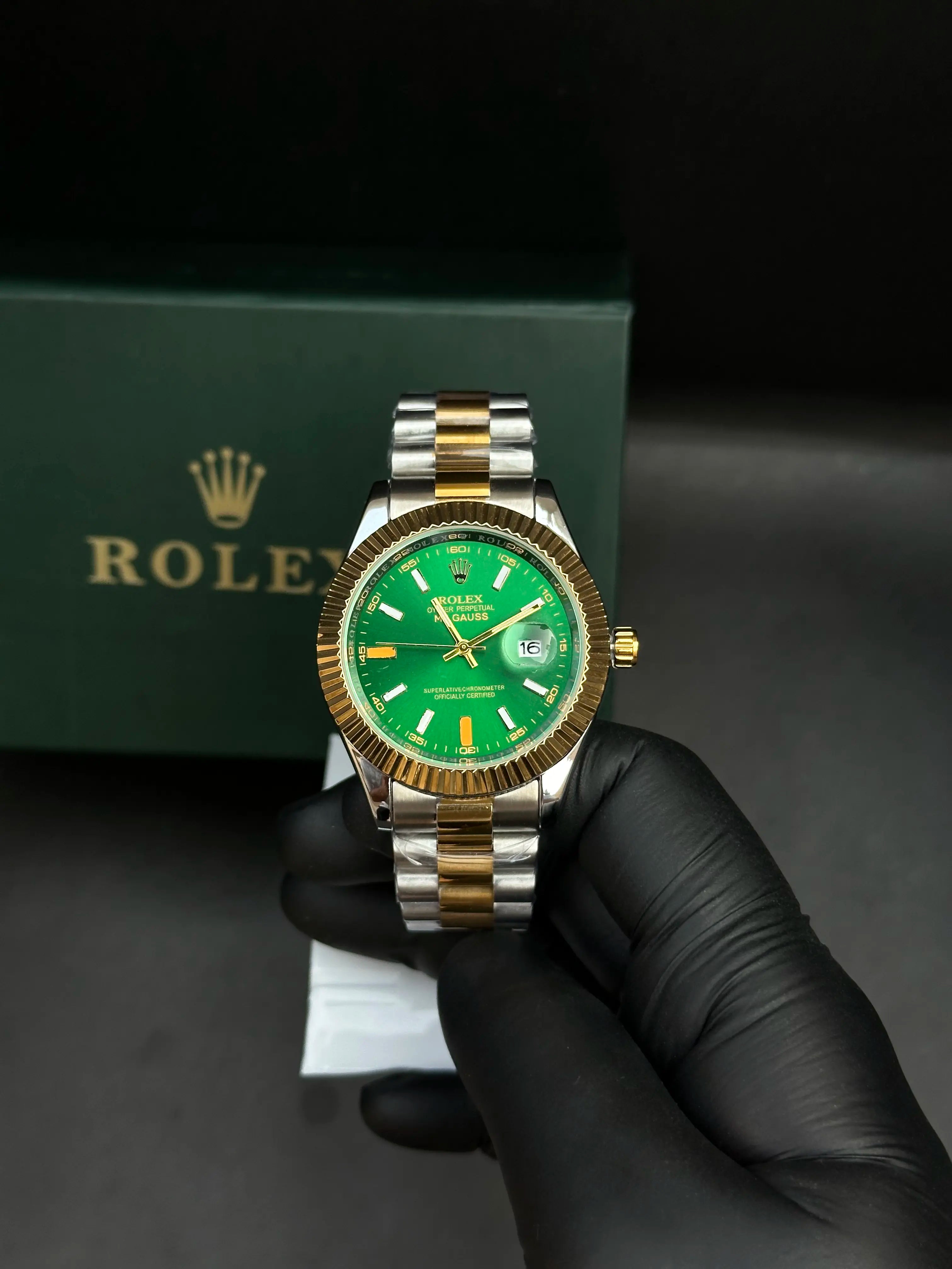 Rolex Milgauss Green Dial Two-Tone Oyster Perpetual